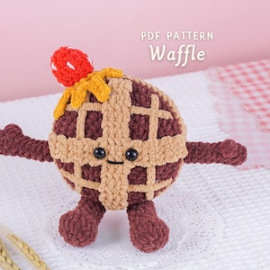 Waffle Crochet Pattern, Amigurumi Pastry Crochet Pattern, Kawaii Food Amigurumi, Amigurumi Waffle Pattern, Handmade Plush Toy, PDF Pattern