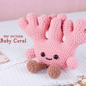 Virkmönster för babykorall, virkmönster för amigurumi, virkad leksak under havet i PDF-format, virkmönster för undervattenstema, plyschleksak med havstema i PDF-format