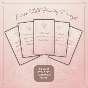 Inneres Kind Heilung Einladungskarten | Selbsterkenntnis- und Emotional Healing Deck | Reflection und Journal Prompts | Druckbare Karten
