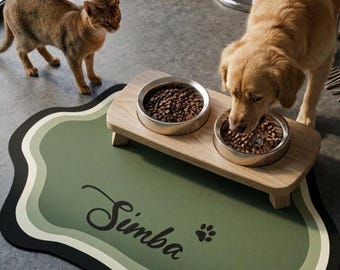 Custom-made, non-slip, waterproof diatomaceous earth pet feeding mat