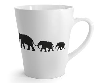 Tazza in ceramica con sagoma di elefante: arte minimalista della fauna selvatica