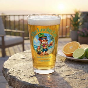 Lucky Lei Leprechaun Come Get Lei'd by a Leprechaun Mixing Glass, 16oz