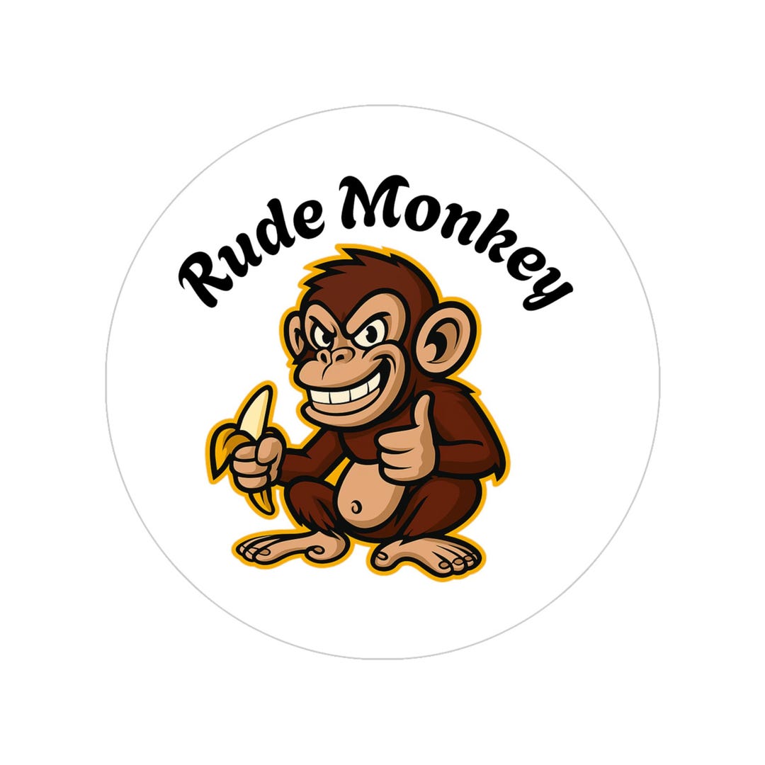 Rude Monkey Sticker: Funny Laptop Decal - Weatherproof Vinyl - Etsy
