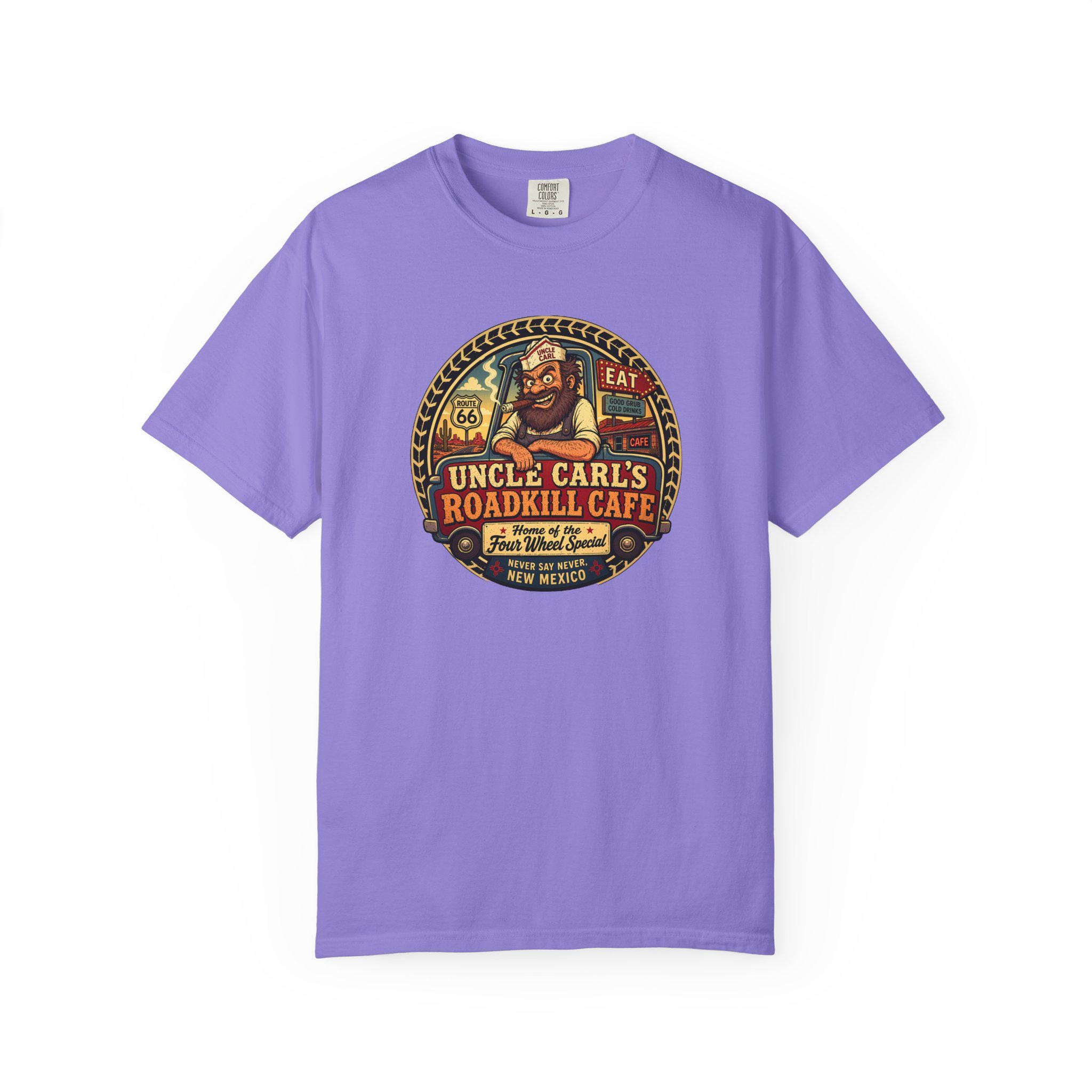 Uncle Carl's Roadkill Cafe T-shirt | Vintage Inspired Diner Logo