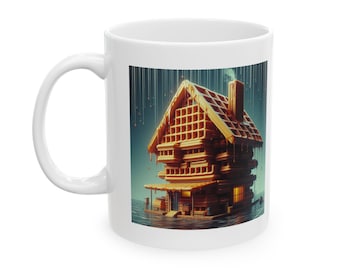 Waffle House Ceramic Mug, Unique Artwork Coffee Cup