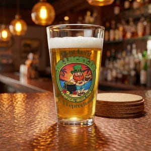 I Got Lei'd & Lucky Tropical Irish Leprechaun Mixing Glass | 16oz