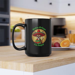 Funny Chihuahua Black Mug: Unique Coffee Cup Gift