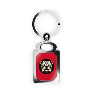 Bulldog Photo Keychain: Personalized Pet Keyring, Zinc Alloy