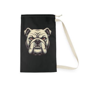 Bold Bulldog Laundry Bag: Dog Lover Home Decor