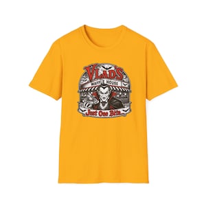 Vlad's Waffle House Vampire Diner T-Shirt | Just One Bite, Late Night image 5