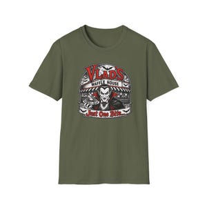 Vlad's Waffle House Vampire Diner T-Shirt | Just One Bite, Late Night image 6