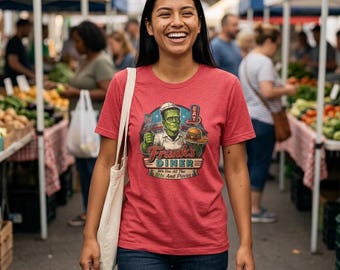 Franks Diner Frankenstein Monster Short Order Cook T-Shirt | Eat At Frank's