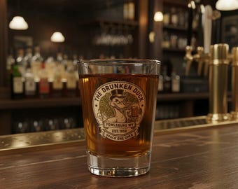 Retro Drunken Duck Shot Glass: Fictional Dive Bar Collectible