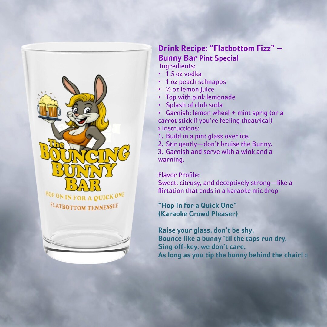 Bunny Hop Pint Glass: Bouncing Rabbit Barware - Etsy