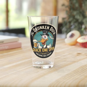Drunken Duck Pint Glas | Lustiges Stube Souvenir Bierglas | Skurriles Fiktives Wirtshaus Sammlerstück