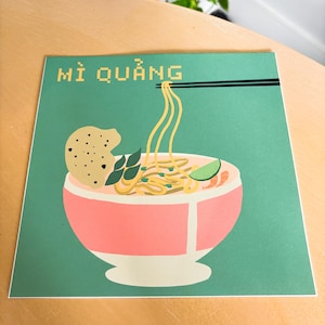 Mi Quang, Vietnamese Food, 8x8 Artprint, Food Art, Wall Art