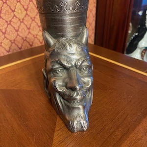 Titanium USSR Pencil Case Vintage Devil Satan Mephistopheles Satyr Devil Head Personalized Gift