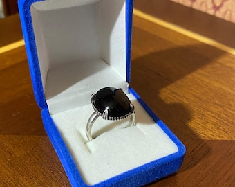 Silver Signet Ring with Black Onyx