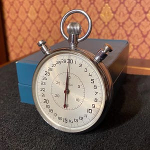 Sports chronometer USSR, Vintage mechanical stopwatch "Slava"