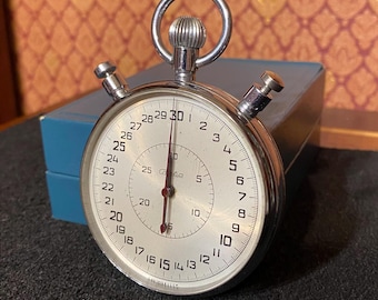 Sports chronometer USSR, Vintage mechanical stopwatch "Slava"