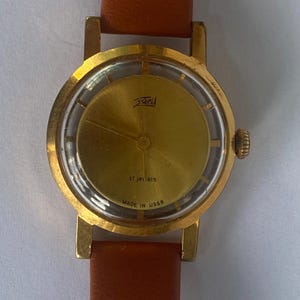Rare women&#39;s watch &quot;Zorya&quot; skeleton gold plated. USSR.