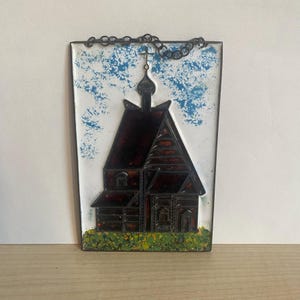 Icon enamel on copper, Christian church, Wall decor