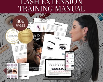 Hybrid and Russian Volume Lash Training Guide, Lash Beauty Course Book, Lash Training Manual PDF, 306 Pages Guide, Instant Download