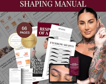 Brow Training Manual, Brow Wax Training, 66 Page Lash Beauty Courses, Canva Brow Mapping Training Guide, Digital Guide