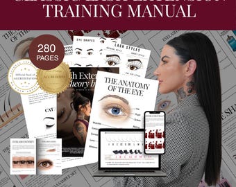 Classic Lash Manual Guide, Eyelash Extension Training, Lash Training Course, Lash Artist Guide, 280-Page Lash Tech Course, Digital Download
