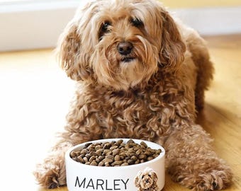 Personalized Ceramic Dog & Cat Bowl – Custom Pet Name Food Water Dish, Modern Minimalist Decor Gift For Pet Owners Dog And Cat Lovers