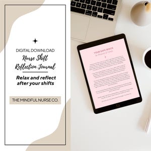 Physical Nurse Shift Reflection Journal | Burnout Recovery & Self Care Planner, New Grad Nurse Gift, Night Shift Journal