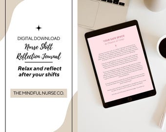 6-månaders digital sjuksköterskejournal | Utskrivbar planerare för sjuksköterskor | Återhämtning från utbrändhet, mindfulness och egenvårdsrapport