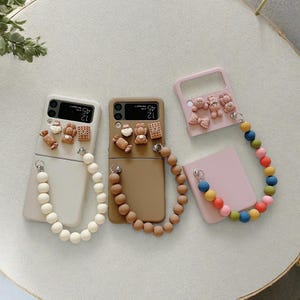 3D Bear-telefoonhoesje – voor Samsung Galaxy Z Flip 6/5/4/3 Japan en Korea INS-stijl | Huidvriendelijke harde schaal | Leuke esthetische bescherming