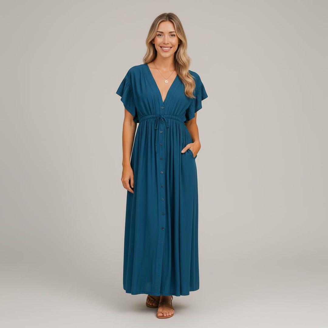 indian cotton dresses Embroidered Midi Dress – Thilakawardhana Long Sleeve Sequin Dress, Color:Champange WH2023