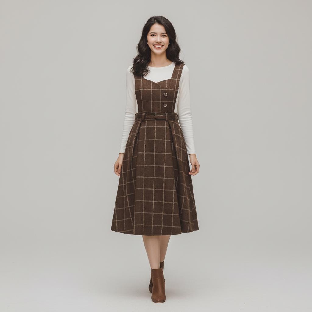 brown plaid pinafore dress Men's Classic Cardigan Vest - Brown - Cashmere main image 0