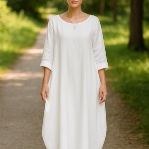 Long linen dress linen maxi dress oversized dress loose dress tank dress sleeveless dress custom dress summer dress plus size women dress
