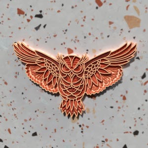 Flying Owl with Wings Spread SVG | 3D Layered Wall Art | Laser Cut File for CNC and Glowforge
