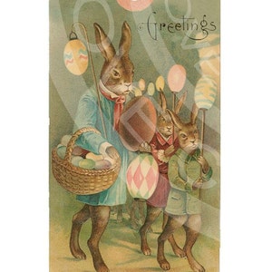 Vintage Shabby Easter Bunnies Chick Children Book ACEO card Labels Tea Party gift Hang Tags Digital Collage Sheet clip art Images Sh040 image 2