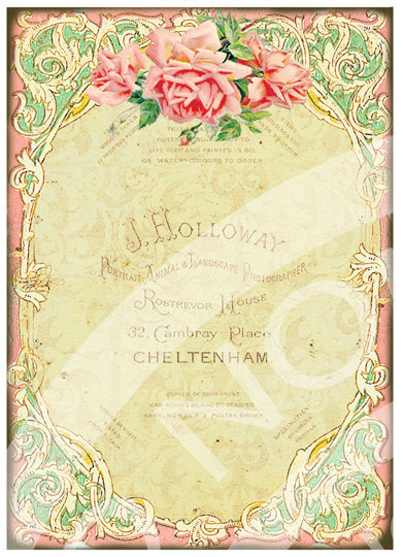 Vintage Victorian Flower Rose Handmade Postcard ledge Border | Etsy
