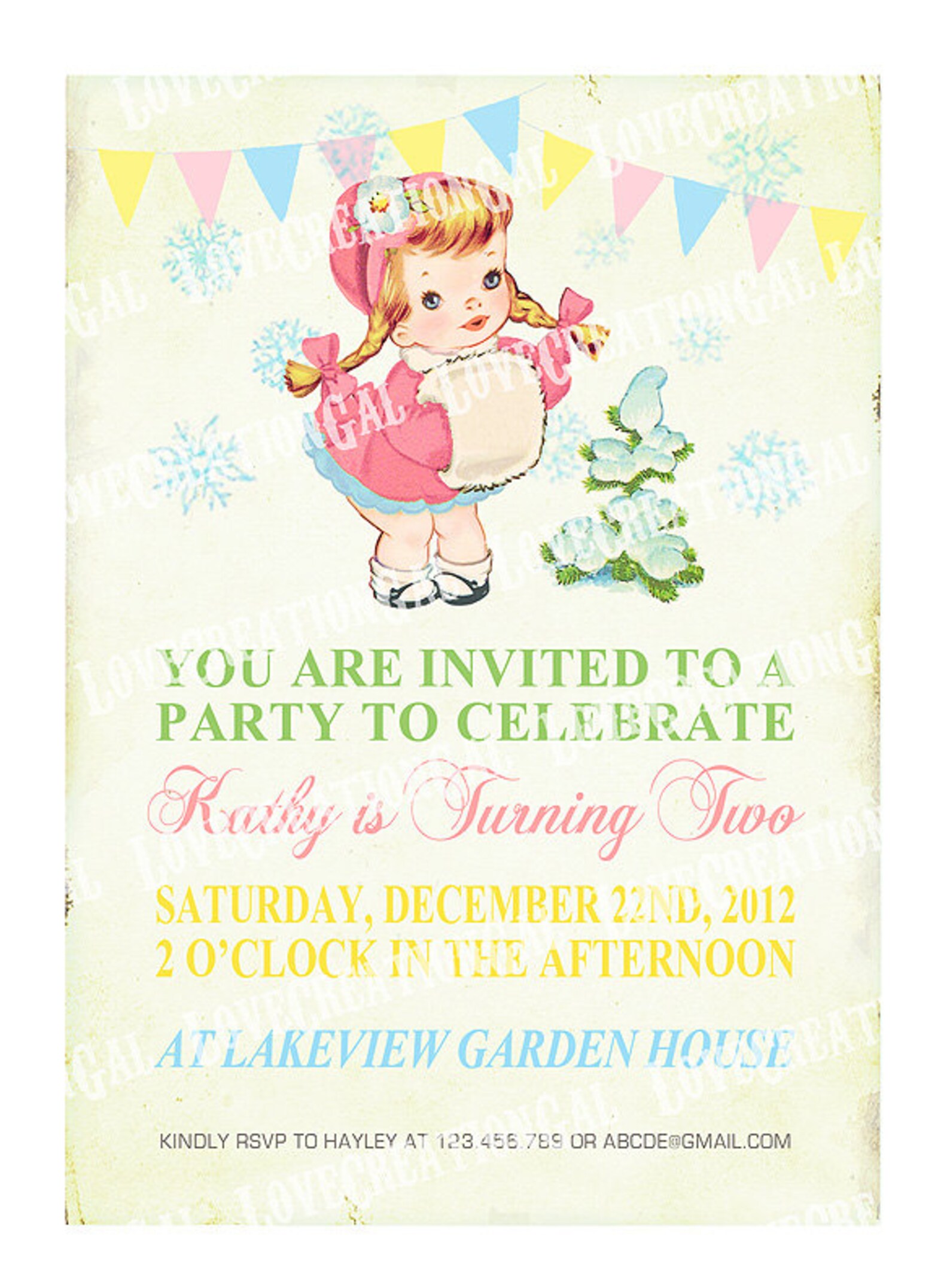 Digital PRINTABLE Vintage Celebrate Birthday Winter Snow Christmas Tea ...