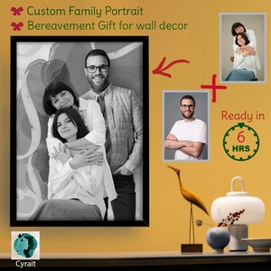 Cadeaux d'anniversaire pour fils, oeuvre d'art murale pour une nouvelle maison, ajout d'une personne décédée à la photo, souvenir commémoratif pour grand-mère, cadeau de Noël significatif
