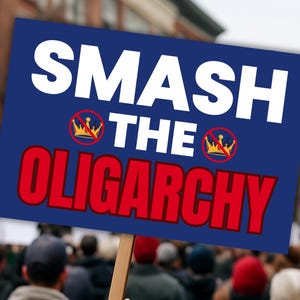 Smash Oligarchy Anti Trump Protest Sign, Printable Protest Poster, Political Rally Art, Anti Fascism Rally Sign, Workers Over Billionaires