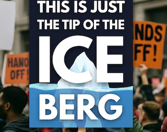 Cartel de protesta contra ICE, cartel de jardín contra Trump, carteles de la manifestación "No Kings", arte político imprimible, anti-MAGA, descarga digital