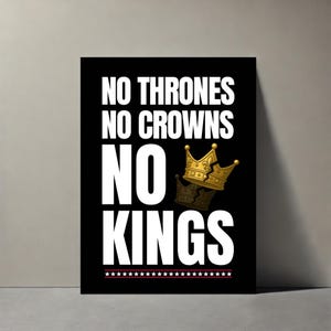 No Kings Protest Sign: Anti Trump Rally Poster (Digital Download)