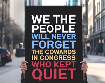 We The People Protest Sign: Anti Trump Rally Poster, No Kings (Digital Download, 5 Sizes)