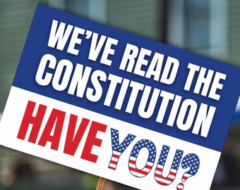 Constitution Protest Sign: Anti Trump Rally Poster (Digital Download)