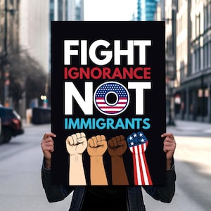Vecht tegen onwetendheid, geen protest tegen immigranten ICE OUT (digitale download)