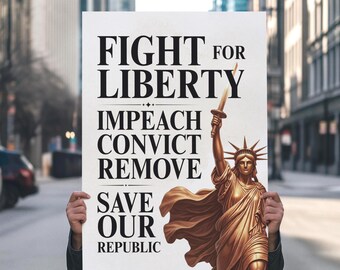 Fight For Liberty Protest Sign: Anti Trump, Anti Maga (Digital Download)