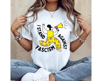 I Stand Against Fascism - Anti-Trump PNG Stickers: Protest T-Shirt Design (Digital Download)