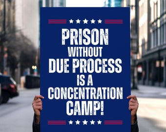 Due Process Protest Sign: Anti Trump Rally Art No Kings Protest Digital Download